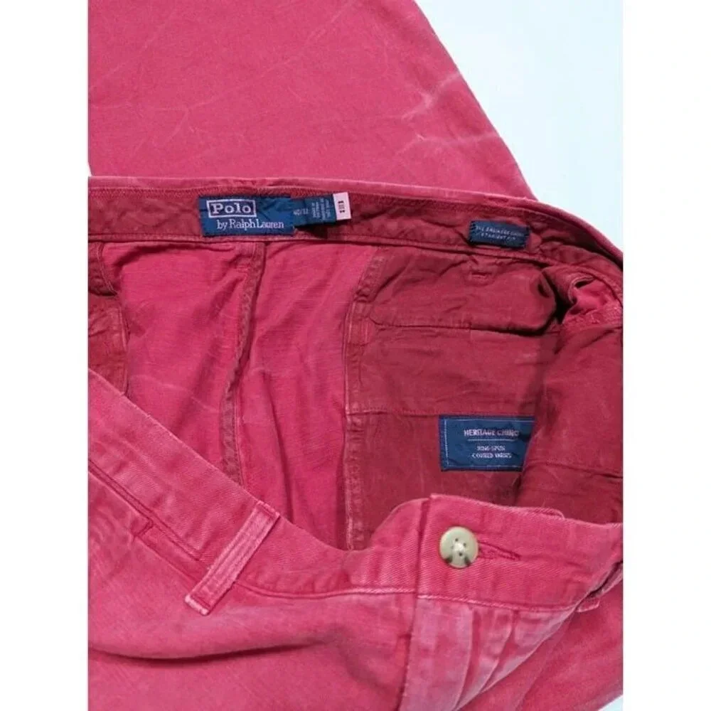 Polo Ralph Lauren Men's Straight Fit Garment Dyed Pants Red Size 40 (MSRP $198)